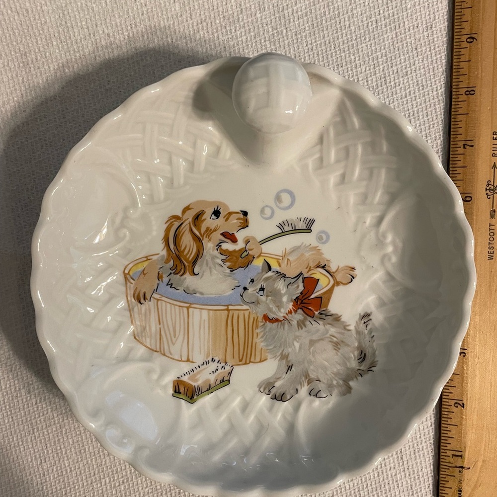 Food warming bowl. Childs plate Seltmann Weiden White Porcelain Plate.